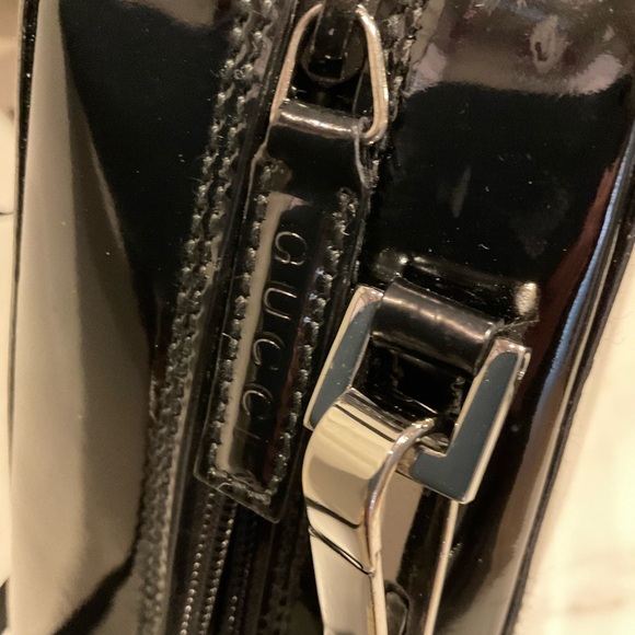 Gucci Black Patent Leather Bamboo Handles 2-WAY TOTE - Picture 4 of 11